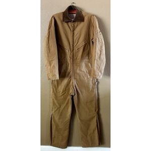 Vintage Walls Blizzard Pruf Coveralls Mens Large Regular Brown Canvas Insulated